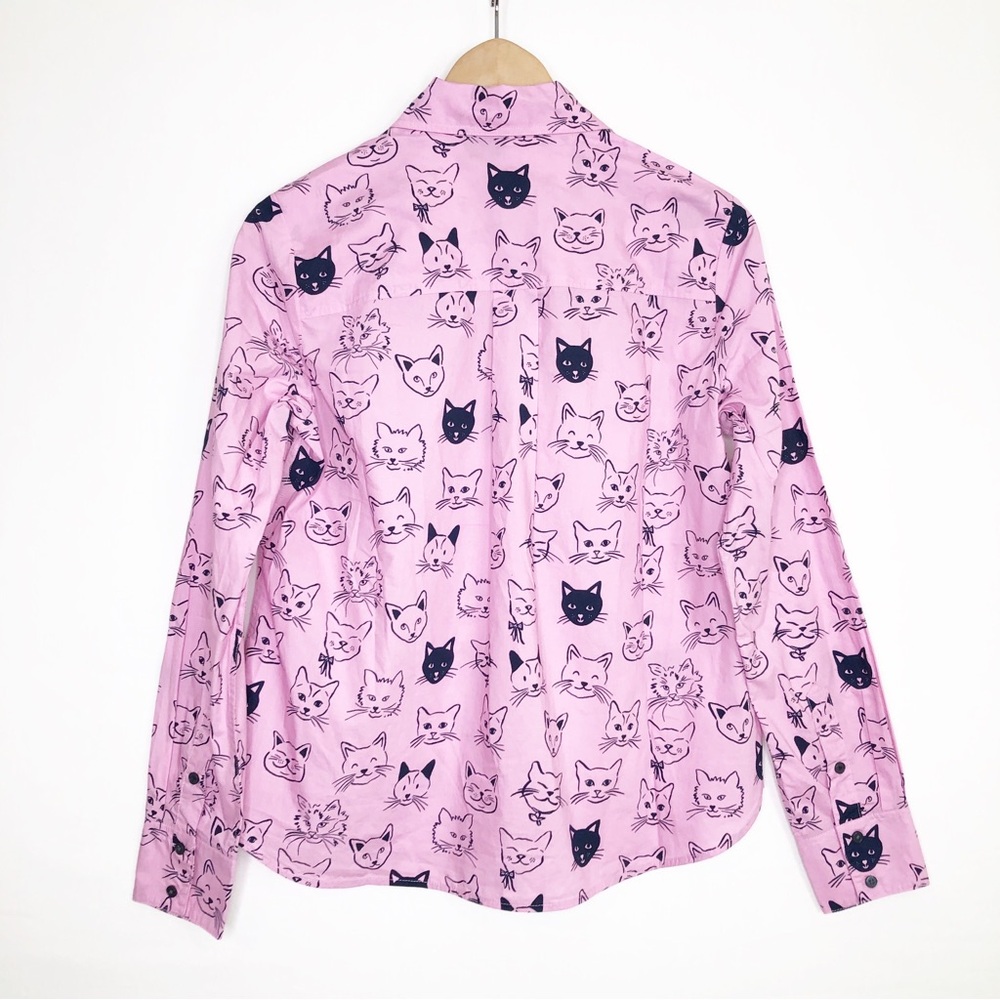 Boden black/Pink Cat Print Button-Up Shirt - Picture 3 of 12